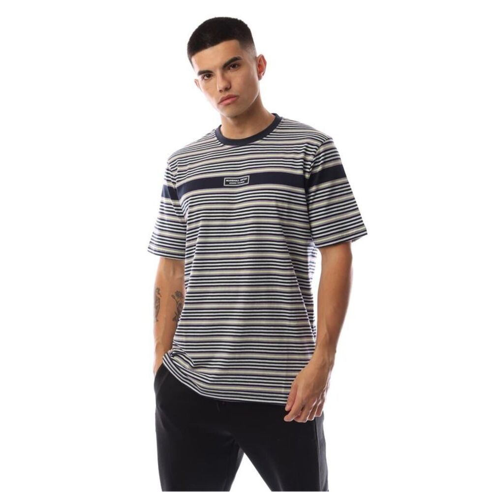 Marshall Artist Mens Montesano Striped T-Shirt / Navy